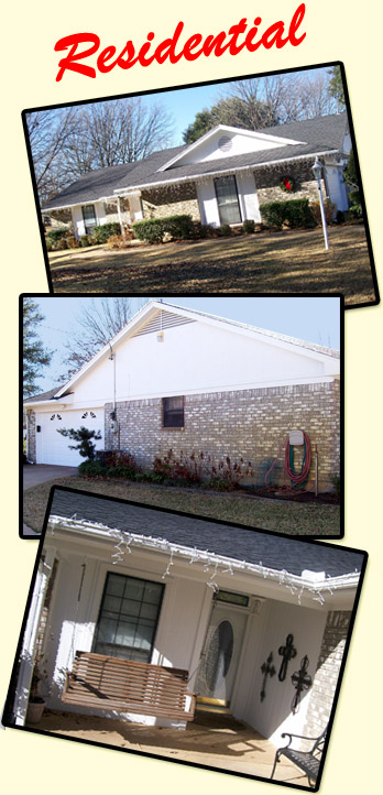 Residential painting by Larry's Painting includes exterior painting tx painters, interior painting tx painters, trim work and related painting services.